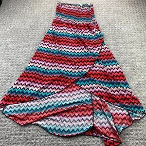 Guilty Women's Mini Tube Top Dress Size Large L Multicolor Colorful Strapless